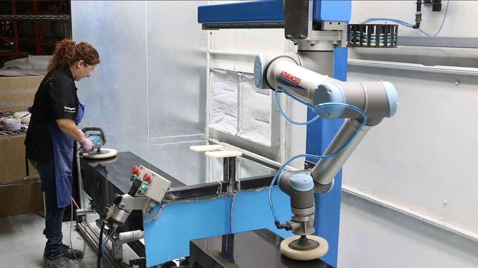 UR10 cobot polishes Paradigm 50% production increase