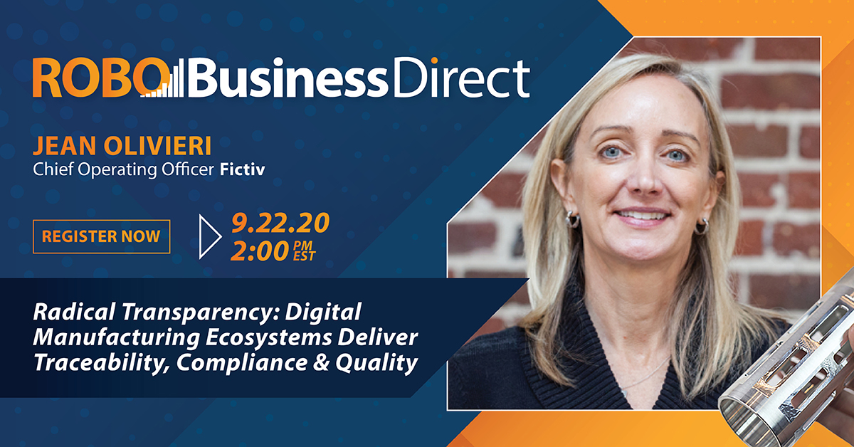 Fictiv COO to focus on digital manufacturing ecosystems at RoboBusiness Direct on Sept. 22
