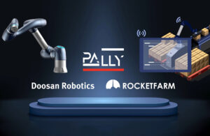 Doosan Robotics is partnering with Rocketfarm to strengthen the palletizing software running its robots.