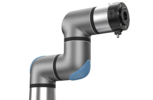 The Bota Systems SensONE T80 mounted on a Universal Robot collaborative robot arm.