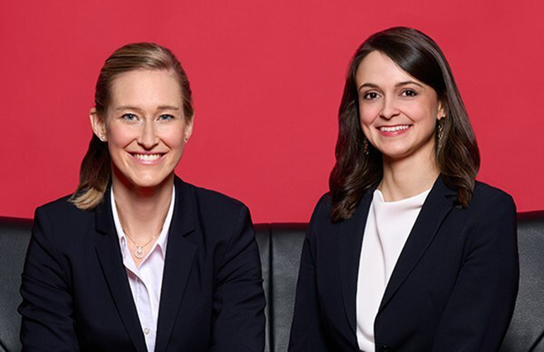 CEO Julia Astrid Riemenschneider (left) and COO Franziska Lorenz of Rethink Robotics.
