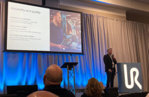 Universal Robots executive Jonathan Sbert delivered the opening keynote at Collaborate.