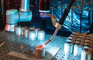 close up of welding collaborative robot